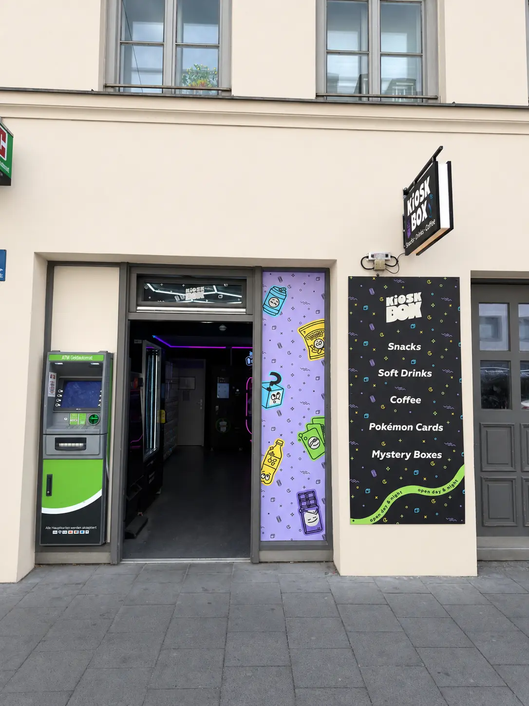 Eingang der Kiosk Box in der Landsberger Straße in München